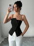 SHEIN Elenzga 2025 New Blue Asymmetric Design Fashionable Versatile Commuting Casual Cinched Wais0