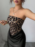 SHEIN Elenzga Leopard Print Sleeveless Bodycon Dress, Elegant & Charming Women's Halloween Costume0