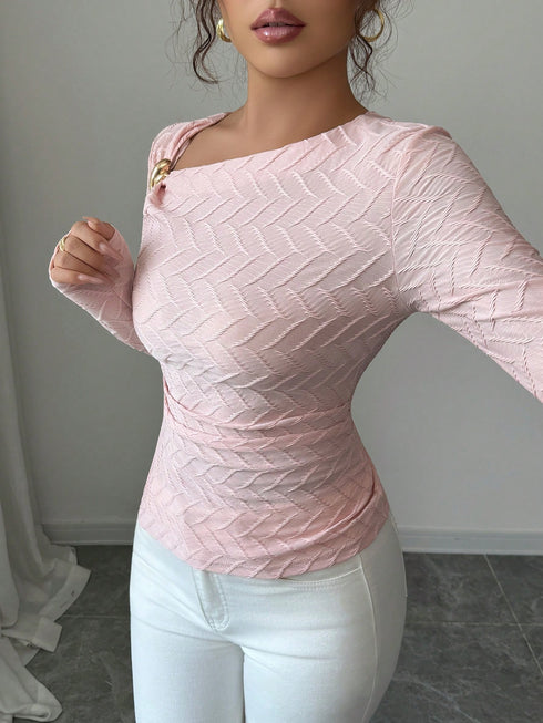SHEIN Elenzga Women's Elegant Fashion Commuter Casual Comfortable Charming Retro Long Slee2