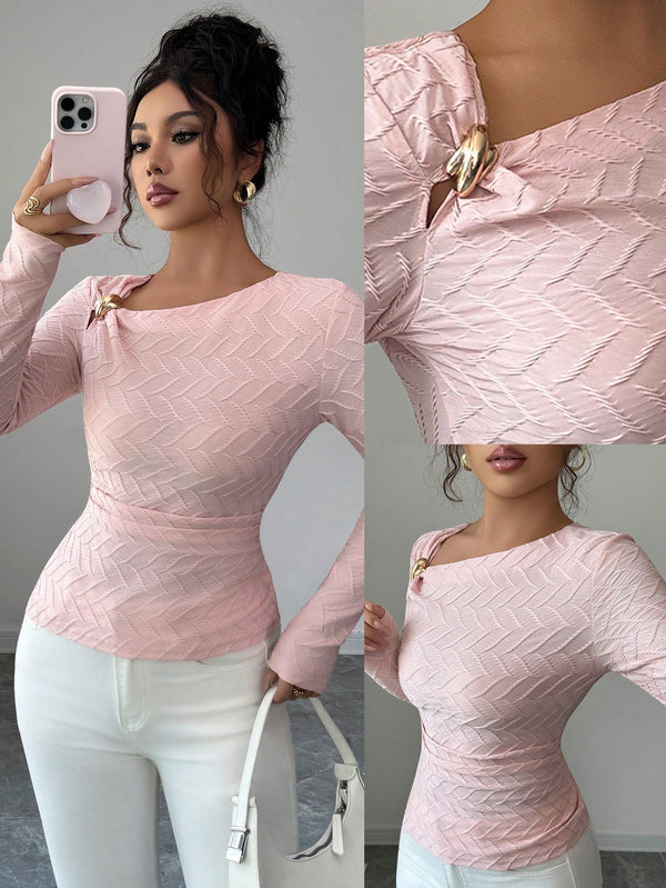 SHEIN Elenzga Women's Elegant Fashion Commuter Casual Comfortable Charming Retro Long Slee