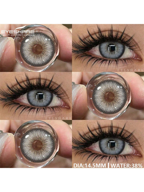 SHEIN Eyeshare 1Pair New Colorful Contact Lenses Black Lenses Fashion Blue Eye Lenses Green Lenses Gray Eye Contacts