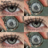 Collage of contact lenses worn in an eye, with 'FreshLady' branding.