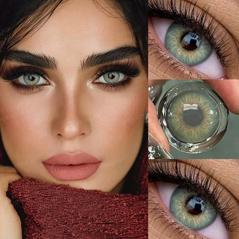 SHEIN FRESH LADY Freshlady Green 14.50mm, 1 Pair Yearly Disposable , Soft Cosmetic Lenses For Daily Wear0