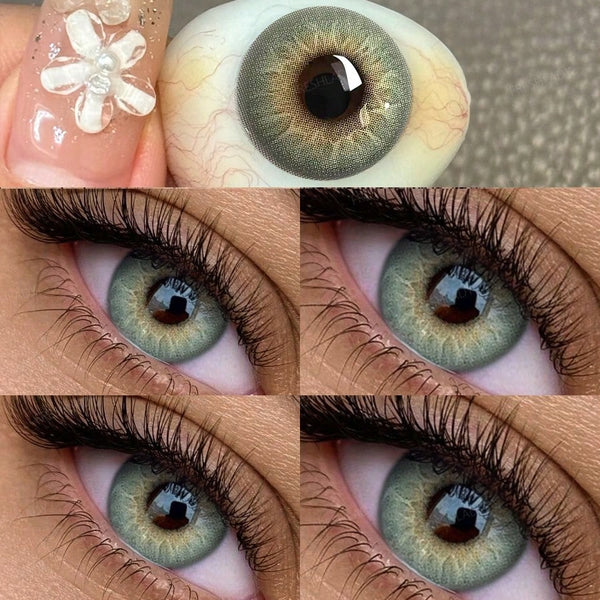 SHEIN FRESH LADY Freshlady Green 14.50mm, 1 Pair Yearly Disposable , Soft Cosmetic Lenses For Daily Wear
