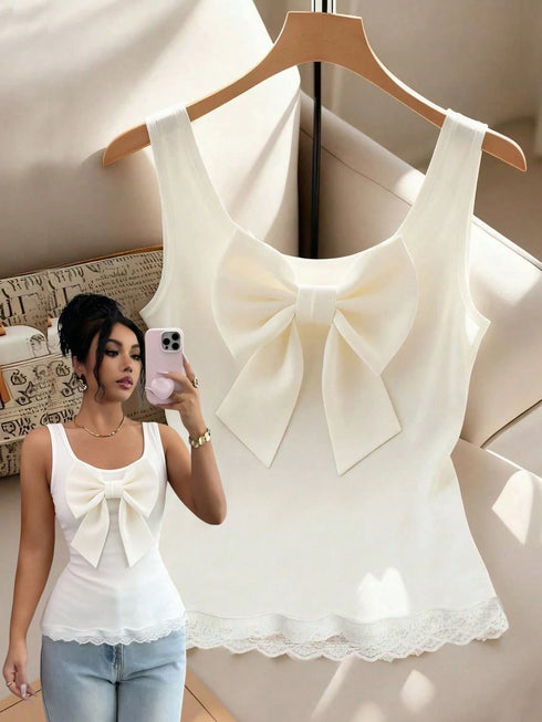 SHEIN Franclia Summer Tank Top, Transitional Round-Neck Tank Top With Straps, Top For Summer Wear