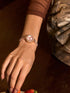 SHEIN Glisma 1pc Women's Pink Crystal Beaded Drawstring Bracelet With Crystal Inlaid Alloy Watch Case1