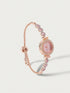 SHEIN Glisma 1pc Women's Pink Crystal Beaded Drawstring Bracelet With Crystal Inlaid Alloy Watch Case