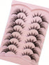 SHEIN HBZGTLAD 7pairs Pink Fluffy Cat Eye Style Faux Mink Eyelashes Natural Long Full Stripe False Eyelash Wing Tip Extension Soft Lashes01