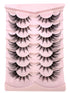 SHEIN HBZGTLAD 7pairs Pink Fluffy Cat Eye Style Faux Mink Eyelashes Natural Long Full Stripe False Eyelash Wing Tip Extension Soft Lashes