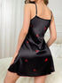 SHEIN Heart Print Spaghetti Strap Pajama Sleepdress0