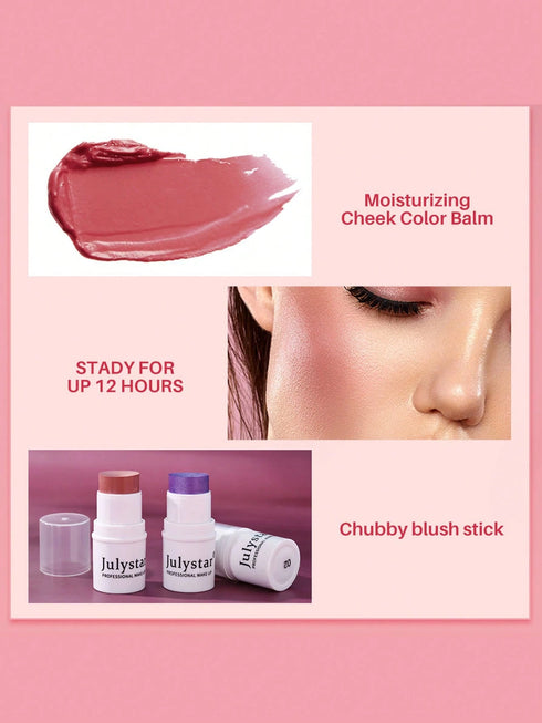 SHEIN Julystar Professional Makeup Blush Stick, Long-wearing Highly Pigmented Cream Blush0