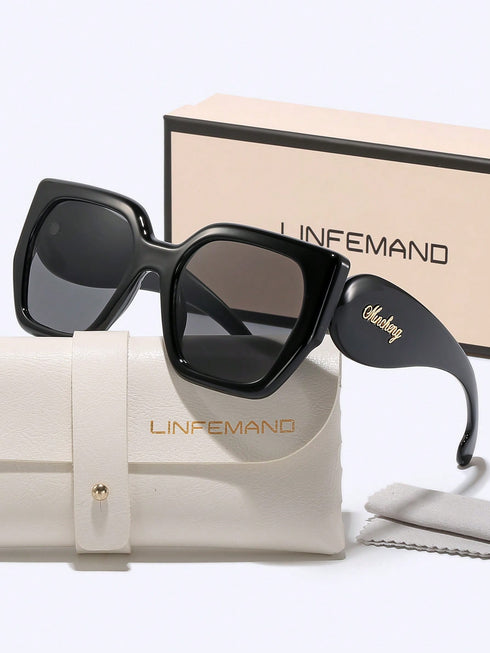 SHEIN LINFEMAND Super Large Square Decorative Fashion Glasses, Versatile Daily Accessory1