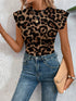 SHEIN LUNE Women's Casual Minimalist Leopard Print Bodysuit, Suitable For Spring & Summer Beach Wear