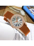 SHEIN Ladies' Elegant And Fashionable Roman Numerals With Inlaid Rhinestones Watch Case And Leather Strap Quartz00