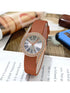 SHEIN Ladies' Elegant And Fashionable Roman Numerals With Inlaid Rhinestones Watch Case And Leather Strap Quartz0