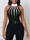 SHEIN Lady Women's Printed Tight-Fit Halter Top