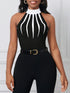 SHEIN Lady Women's Printed Tight-Fit Halter Top