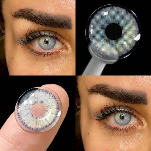 SHEIN Lalens 6-Month Supply Urban Blue Natural Color Contact Lenses, Small Pupil Design00