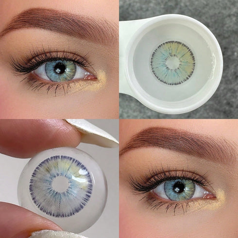 SHEIN Lalens 6-Month Supply Urban Blue Natural Color Contact Lenses, Small Pupil Design0