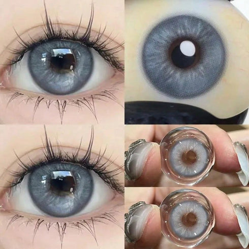 SHEIN Lalens New Gray Color Contact Lenses, Blue-Gray Glasses, Gray Colored Contacts, Blue-Gray Lens, Blue-Gray Glasses0