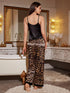 SHEIN LuxeNights Faux Silk Camisole Top & Leopard Print Long Pants Pajama Set1
