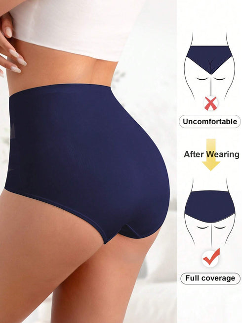 SHEIN MIOTAN Women's High Waisted Letter Printed Triangle Panties Soft And Comfortable Cross Strap Design