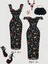 SHEIN MOD Floral & Polka Dot Pattern Midi Dress For Women, Polka Dot Dress, , Spring/Summer, Romantic