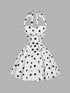SHEIN MOD Women's Black & White Polka Dot Bandeau Long Dress, Minimalist & Fashionable,1