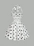 SHEIN MOD Women's Black & White Polka Dot Bandeau Long Dress, Minimalist & Fashionable,