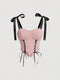 SHEIN MOD Women's Color Block Bandeau Strapless Camisole For Summer Top With Tie