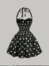 SHEIN MOD Women's Polka Dot Bandeau Long Dress, Minimalist & Fashionable,Polka Dot Dress0