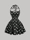 SHEIN MOD Women's Polka Dot Bandeau Long Dress, Minimalist & Fashionable,Polka Dot Dress