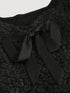 SHEIN Puff Sleeve Bowknot Textured Mid-Length Dress