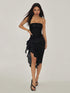 SHEIN PETITE Women Solid Color Knitted Jacquard Sleeveless Dress
