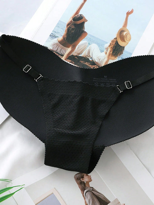 SHEIN Padded Butt Lift Seamless Shapewear Panties, Low Waist Adjustable Breathable Tummy Control Underwear