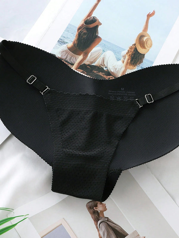 SHEIN Padded Butt Lift Seamless Shapewear Panties, Low Waist Adjustable Breathable Tummy Control Underwear