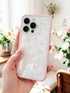 SHEIN Pink Floral Bowknot Phone Case, Fresh Pastoral Style Protective Cover, Compatible With IPhone0