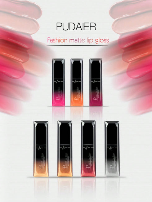 Pudaier fashion matte lip gloss with gradient colors on a white background