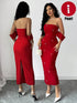 SHEIN Rafferiza Red Women's Simple Stretch Base Slim Pearl-Decorated Buttons Women Casual Club Business000
