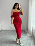 SHEIN Rafferiza Red Women's Simple Stretch Base Slim Pearl-Decorated Buttons Women Casual Club Business00
