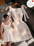 SHEIN Raffinéa Fashion Lace Print Square Neck Dress