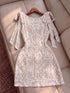 SHEIN Raffinéa Fashion Lace Print Square Neck Dress
