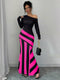 SHEIN Raffinéa Oblique Shoulder Ruched Waist Fishtail Design Sexy Women Dress Maxi Women Outfit