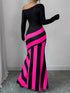 SHEIN Raffinéa Oblique Shoulder Ruched Waist Fishtail Design Sexy Women Dress Maxi Women Outfit
