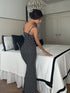 SHEIN Ronhire Black & White Polka Dot Sexy Casual Backless Sleeveless Women's Spaghetti Strap Dress0