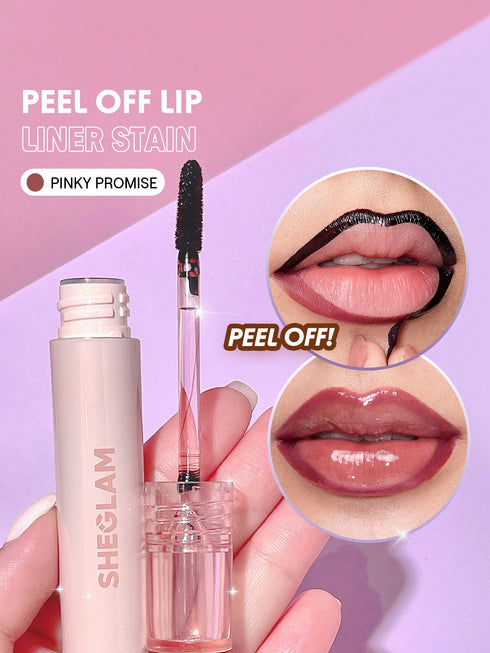 SHEIN SHEGLAM Fall In Line Peel Off Lip Liner Stain-Pinky Promise Henna Lip Combo Brand Beauty Makeup Face Pai