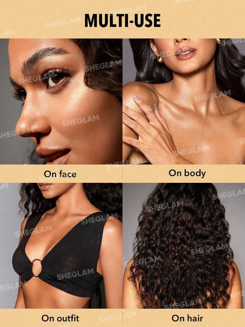 SHEIN SHEGLAM Go Go Glow Highlighting Body Mist-Gold Body Glitter Powder Spray High-Shine Finish Multi-Us2