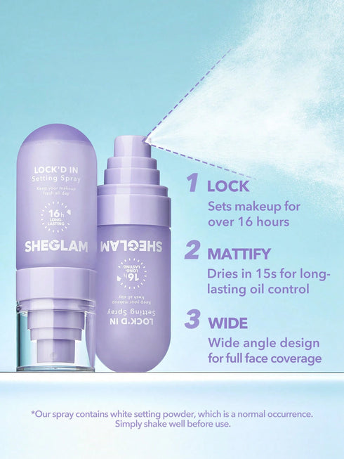 SHEIN SHEGLAM Lock'D In Setting Spray Mattifying Effect Quick-Drying Long Lasting Makeup Locking Spray Oil1