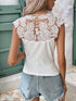 SHEIN SHEIN Frenchy Women's Tank Top Lace Patchwork French Textured Tank Top White Summer Casual1
