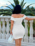 SHEIN SXY Summer Vacation Off-Shoulder White With Black Polka Dots Ruffle Dress Holiday Beach Date Night Night Out Going Out Birthday Elegant Sexy Dresses